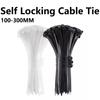 1000Pcs 5X300mm Self-locking Nylon Plastic Tie White/Black Cable Tie Fastening Ring 3X200mm Wraps Strap Zip Tie