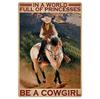 Vintage Cowgirl Metal Sign Retro Western Horse Riding Quote Tin Plaque for Home Bar Farmhouse Decor Life is Tough Spiritually Wi