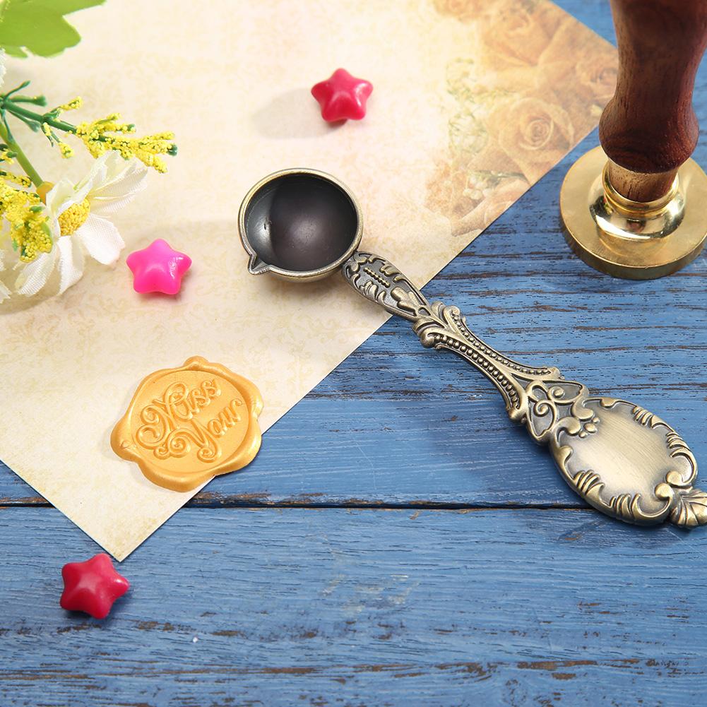 Ложка сургуча, огненная краска, плавка обжига, штамп, конверты, карты, металлический инструмент