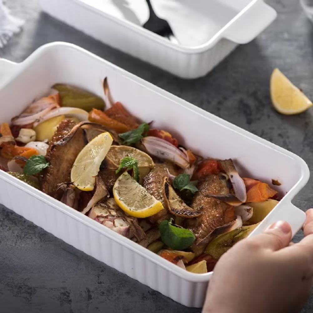 Прямоугольная форма для выпечки Углубленная форма для лазаньи Форма для запеканки Керамический противень для выпечки Духовка