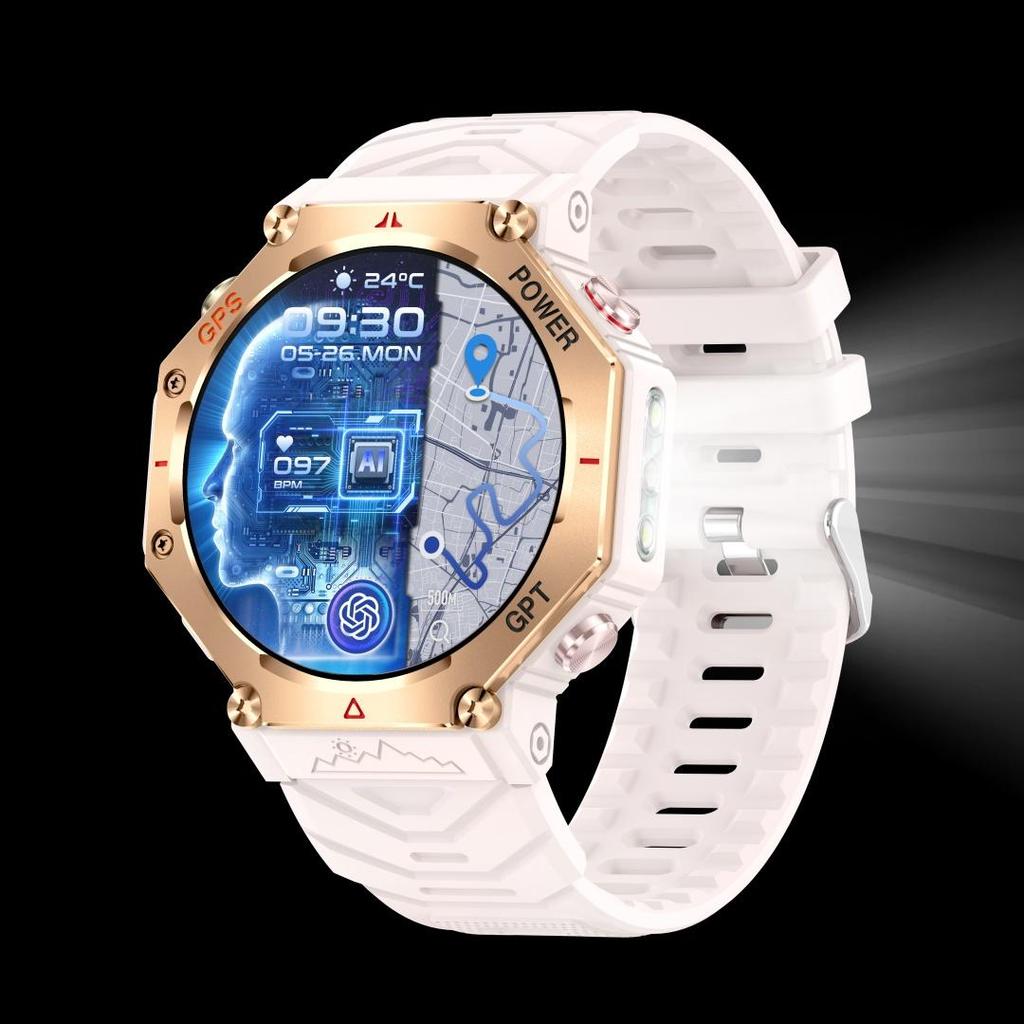 Умный браслет Rainbuvvy KC91 с GPS 1,39-дюймовый TFT 360x360 BLE5.3 GPT 3ATM Водонепроницаемый 530 мАч Bluetooth-звонок Фонарик Android Смарт-часы
