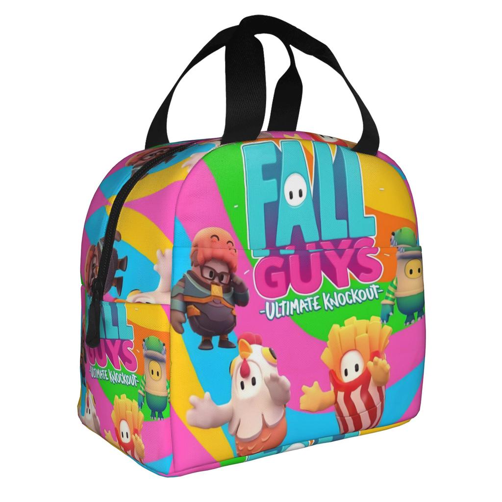 Fall Guys Video Game Thermal Insulated Lunch Bag Women Battle Royale Resuable Lunch Container for Picnic Storage Food Box