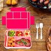 Lunch Box with Fork Spoon Split Bento Box Leak-proof Food Container BPA-Free Meal Prep