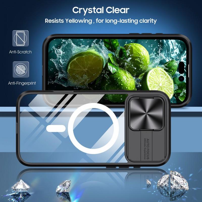 Magnetic Snap-on Phone Case IPhone 17 Pro With Window Cutout MagSafe Compatible Shockproof Scratch Resistant