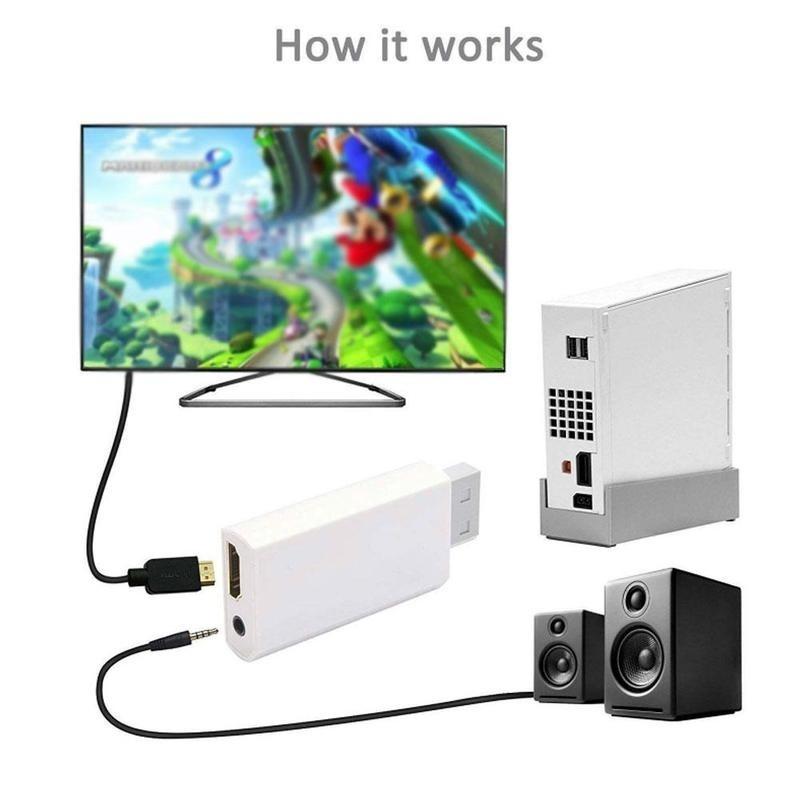 Адаптер-конвертер для масштабирования Full HD 1080P Wii в HDMI + аудиовыход 3,5 мм