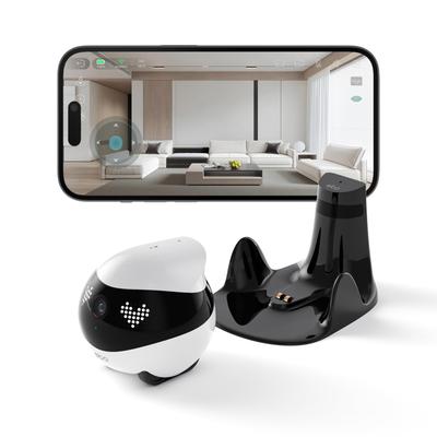 EBOAir2 Белый Мобильный Робот для Помещений с Автоматической Зарядкой, Обнаружением Препятствий, Сетевой Камерой, Разрешением 2K, Ночным Видением, для Присмотра за Питомцами, Внутренний