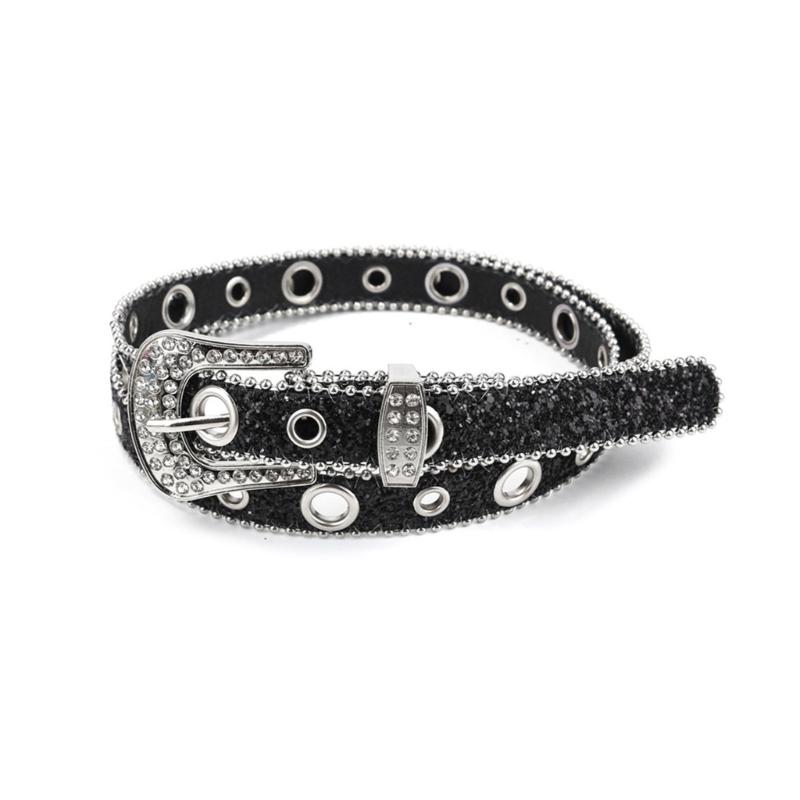 Подростковый пояс с пайетками для джинсов, регулируемый ремень на талию с пряжкой-булавкой, пряжка со стразами, широкий пояс на талию, женский пояс для юбки