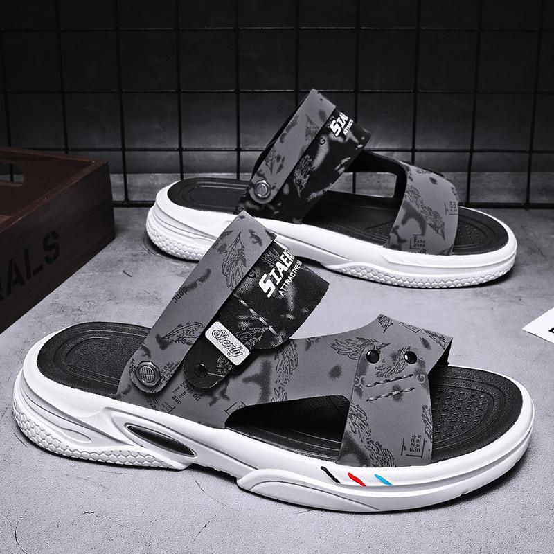 Мода Мода Мужские Сандалии Нескользящие Износостойкие Мужские Домашние и Уличные Тапочки Мягкие и Удобные Пляжная Обувь Мужские Сандалии Два Способа Носить