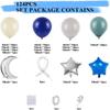 124pcs Ink Blue Balloons Garland Arch Kit With Moon Star Ballon For Space Themed Birthday Party Decoration Baby Shower Supplies