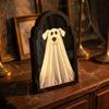 Glowing Ghost Wall Mirror Battery Operated Glowing Ghost Decor Gift LED Mirror Decor  Indoor Home