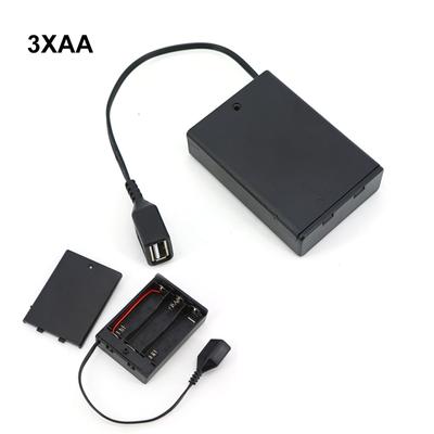 4.5V 3*AA Держатель для батареек с крышкой и 5V USB гнездом 3xAA Для наборов светодиодной подсветки для конструкторов С корпусом Переключатель 65x45x15мм
