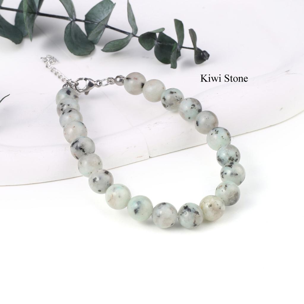 1Pc, Energy Natural Stone Round Beads Bracelet, Bohemian Style Reiki Healing Crystal Amethyst Agate Gemstone Bracelets for Women Men Jewelry Gifts