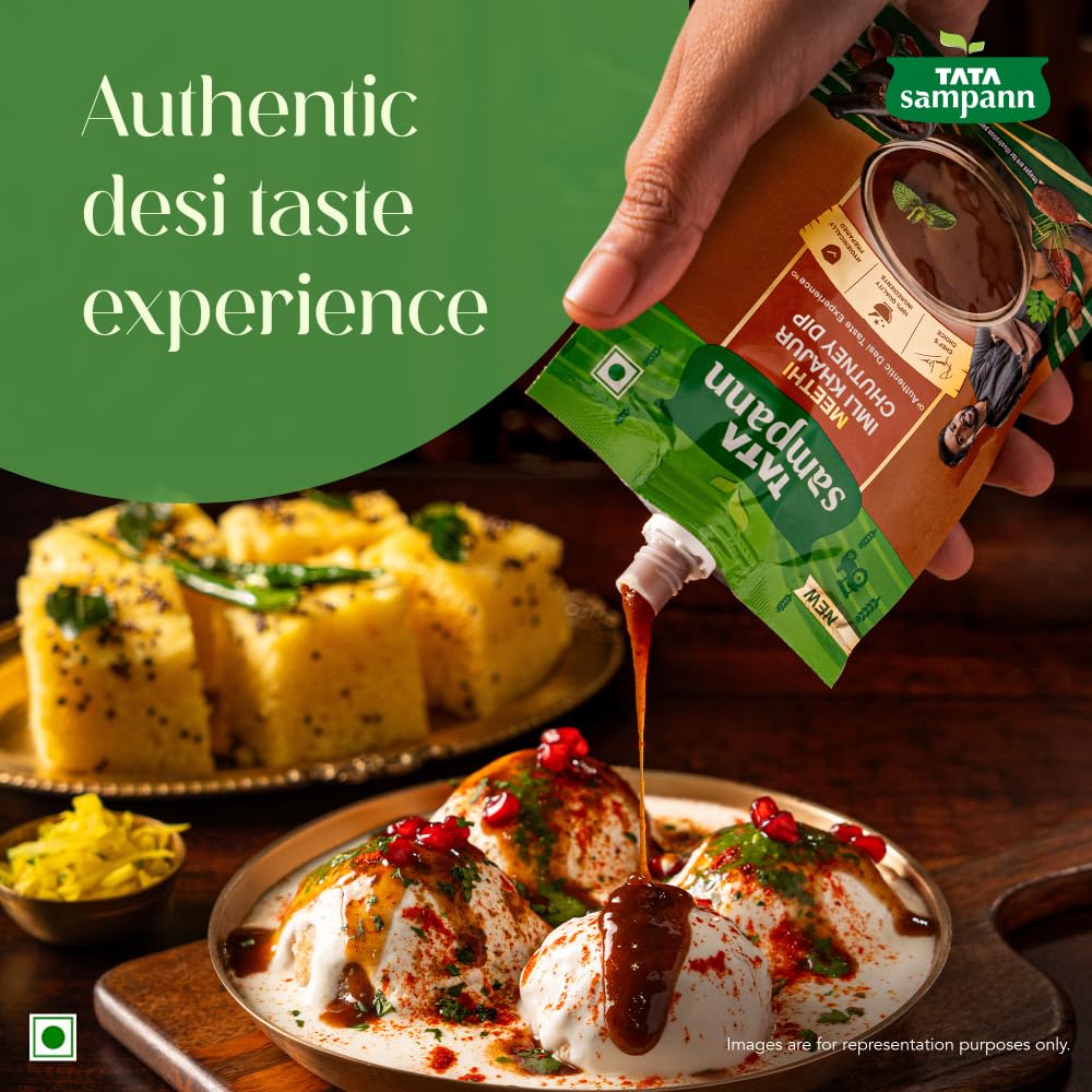 Tata Sampann Meethi Imli Khajur Chutney Dip 200 g Sweet Tangy Date Tamarind Sauce For Snacks And Chaats Everyday