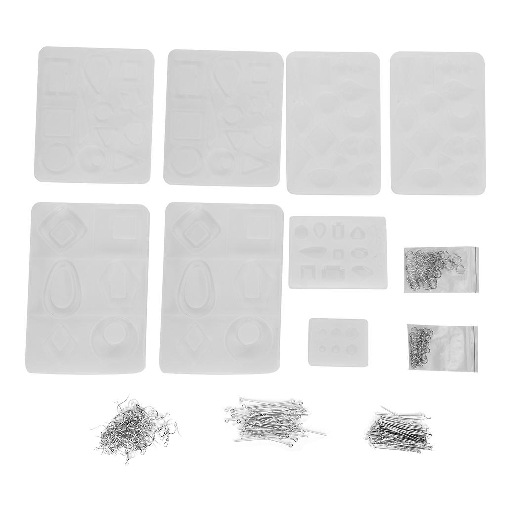 Silicone Casting Molds Tools Open Eye Pins Rings Set for Jewelry Pendant DIY Craft Making