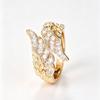 Small Angel Wing Charm Female White Zircon Stone Finger Open Ring Vintage Gold Color Wedding Band Bridal Jewelry for Women
