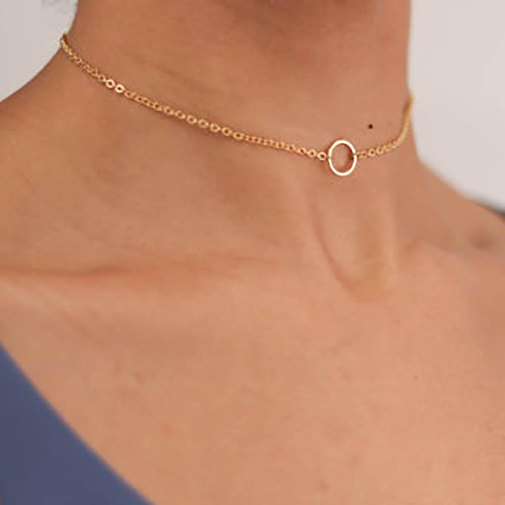 Цепочка с колечком на шею. Оригинальное украшение для девушек