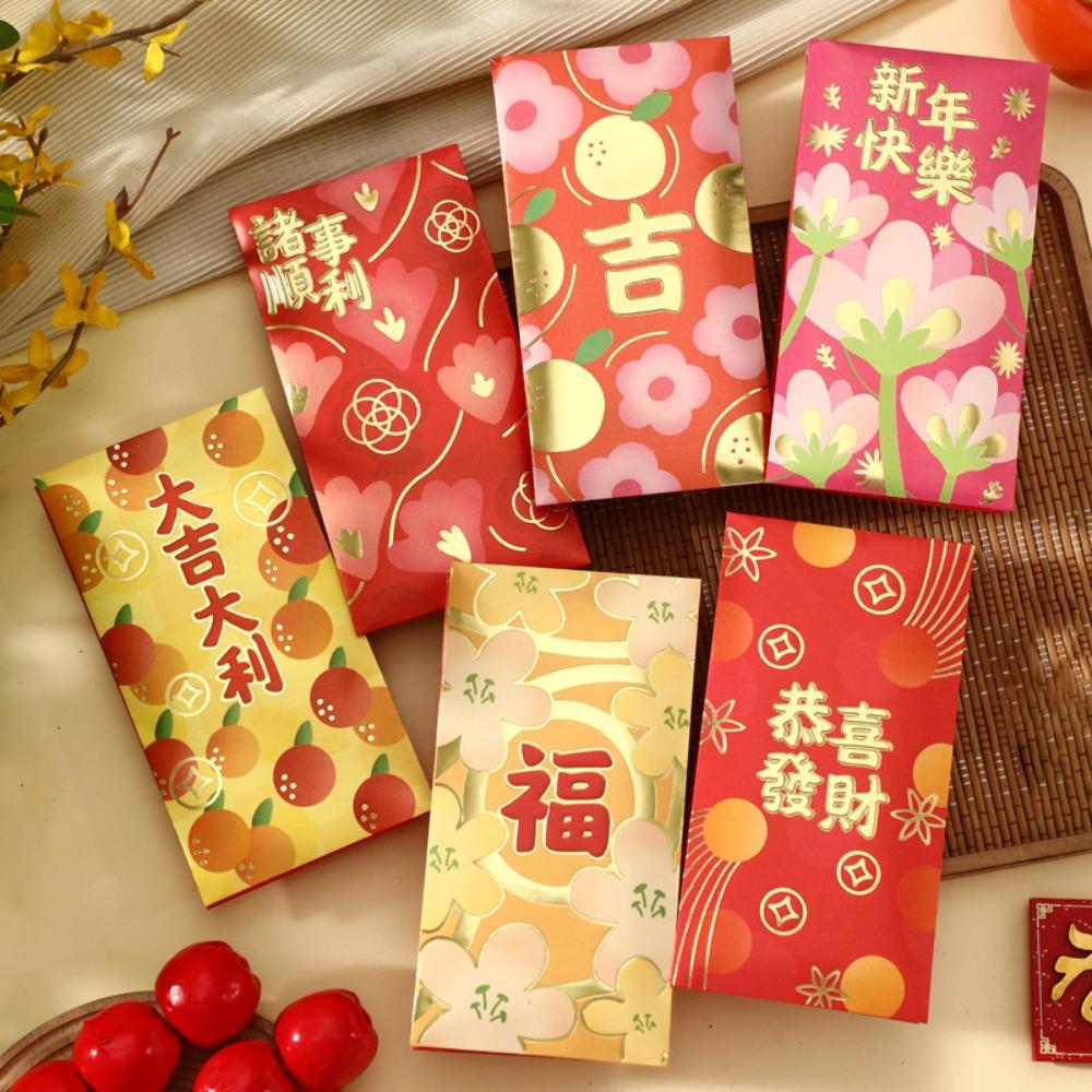 6 шт. Конверт для денег Год Змеи с благословением С Новым годом Кармашки для удачи Свадьба День рождения