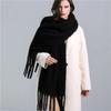 Winter Scarf Women Luxury Mohair Scarf Cashmere Warm Pashmina Solid Female Scarves Wraps Thick Soft Bufanda Big Tassels Shawl Long Stole Scarf