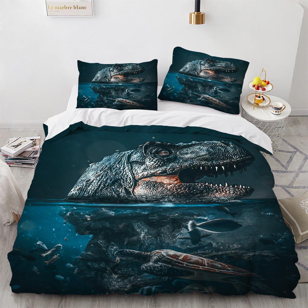 3D Dinosaur Bedding Sets Jurassic World Polyester Duvet Cover Sets Unique Dinosaur Bedding For Kids Adults Full King Twin Size