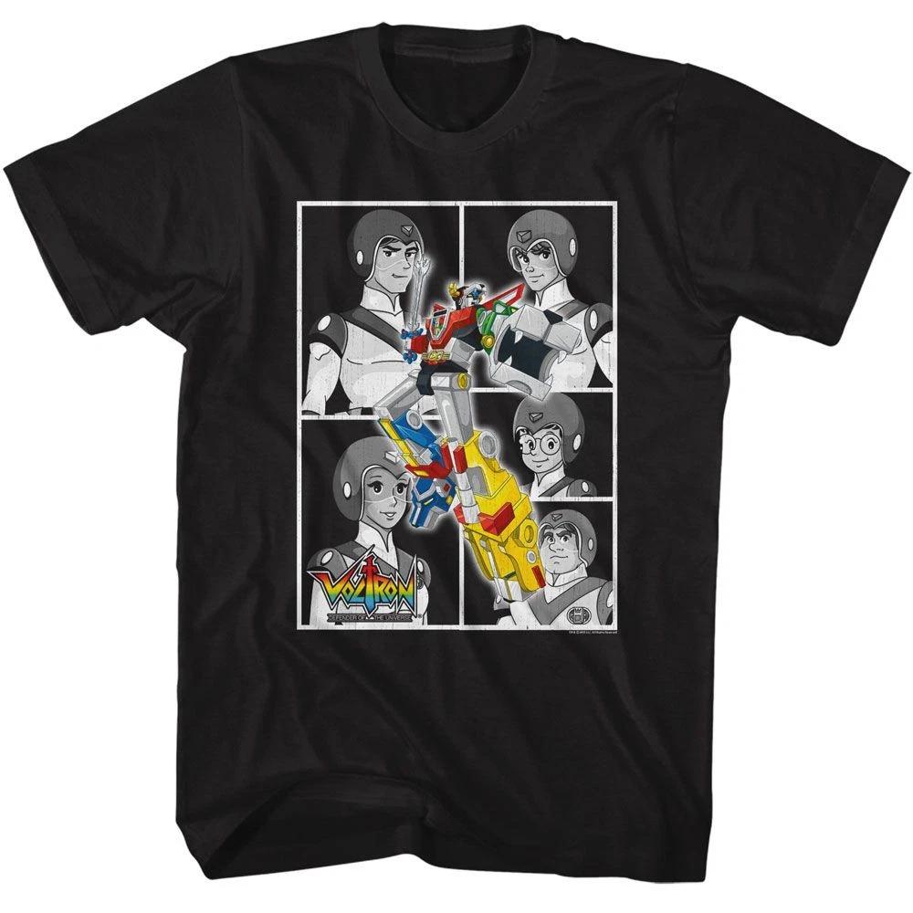 Voltron - Black & White Boxes - American Classics - Solid Black Adult Short Slee