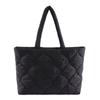 Women's Monochromatic Shift Bag  Large Capacity  Cotton Bag  Diamond Shoulder Bag  Elegant  Winter