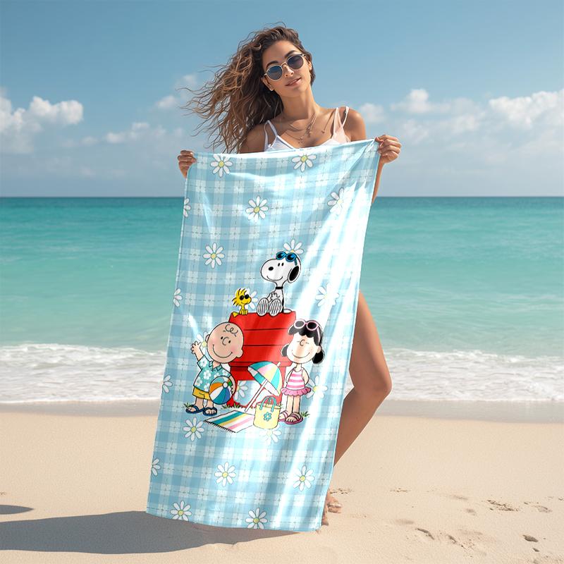 Snoopy beach towel Outdoor camping Beach towel for vacation swim Outdoor pool Absorbent bath towel