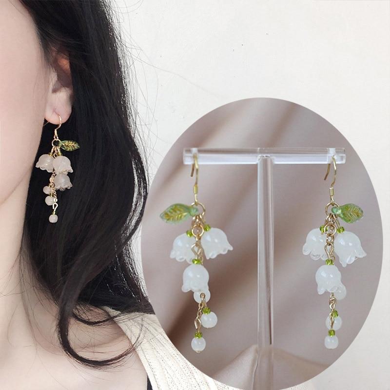 Серьги-подвески Lady Charm Party Flower для милых девушек, серьги с белым ландышем KTJ