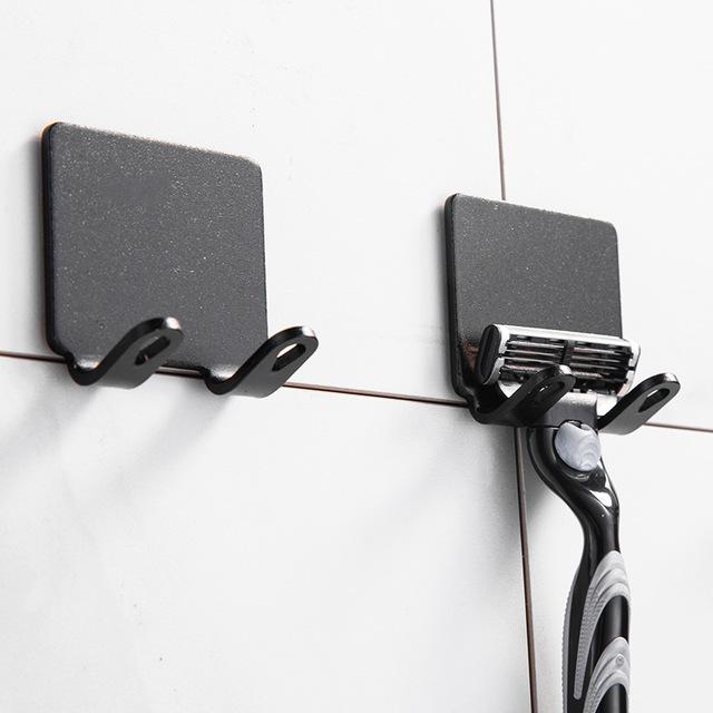 2 шт. держатель для бритвы без удара, крючок для хранения, настенная мужская полка для бритья, полка для бритвы в ванной, настенная полка для бритвы, аксессуары для ванной комнаты