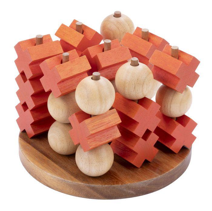 Tic Tac Toe - 3 D - Jeu du Morpion en Bois - XO game -Logique Ambiance - Jeu en bois Ecologique- 2 joueurs - 350420 - Taille L