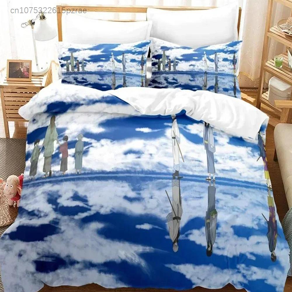 Fashion 3D Gin Tama Bedding Set Printed Bed Set With Pillowcase Bed Duvet Cover Soft Queen King Size Bedclothes Home