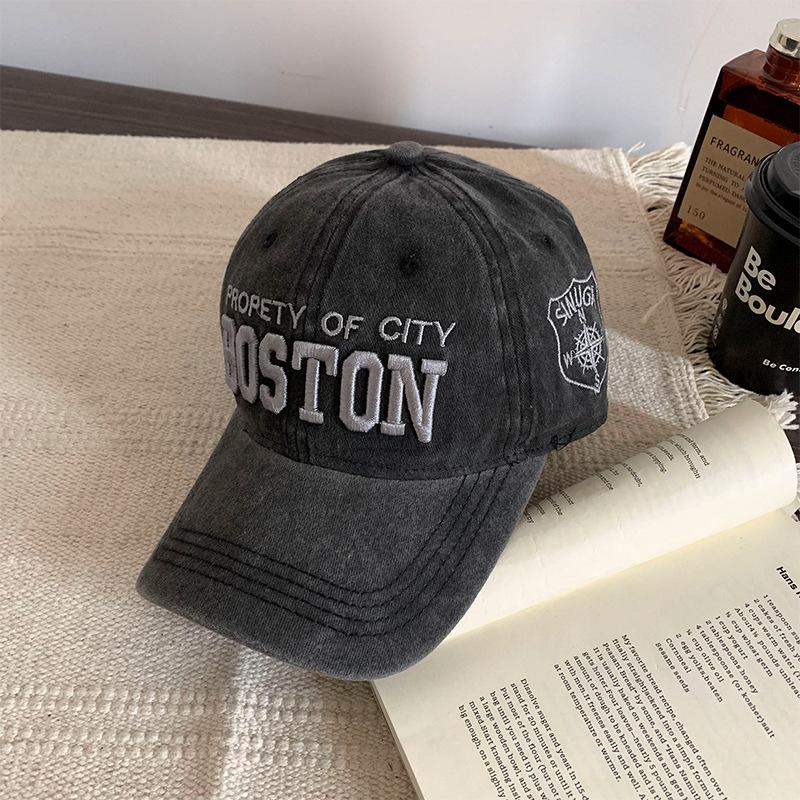 Американская ретро бейсболка женская весна лето вышивка универсальный лицо маленькая широкополая кепка большая окружность головы