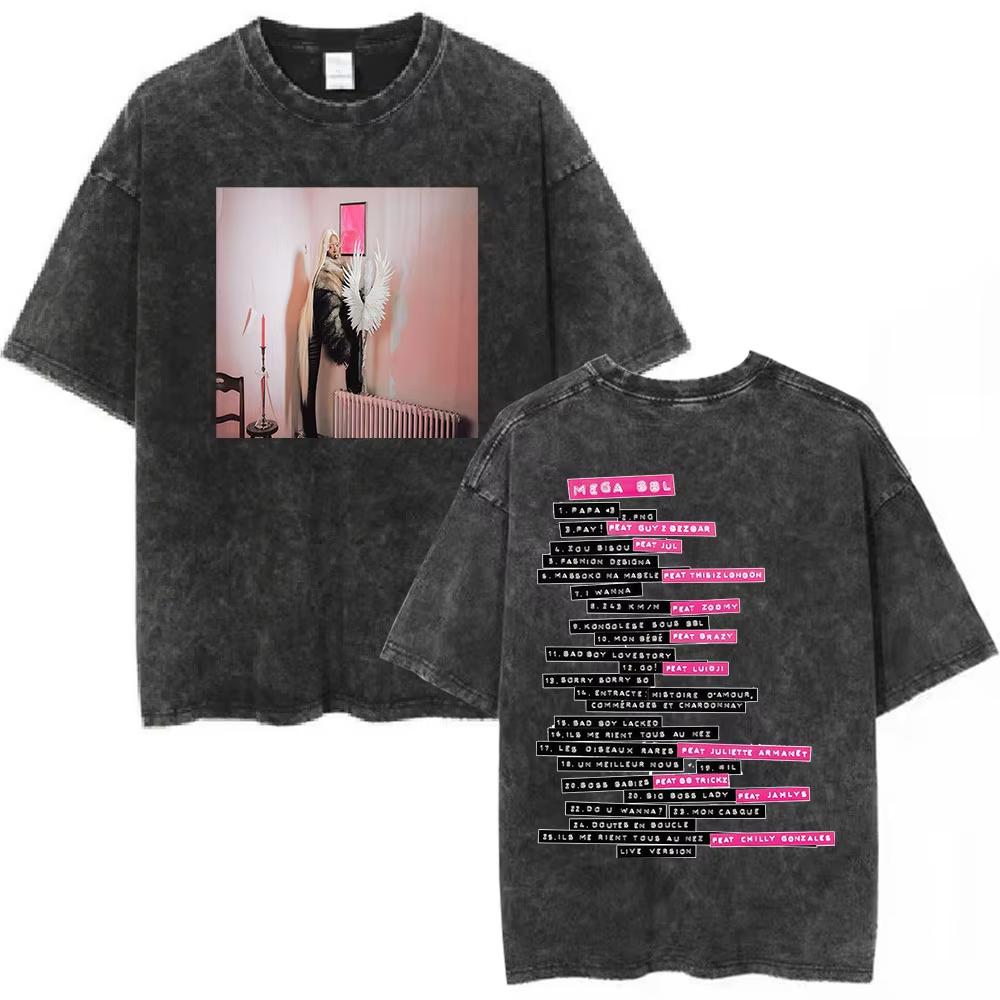 Washed Vintage Rapper Theodora Mega Bbl Graphic T Shirt Men Women Hip Hop Fashion Tshirt Casual Oversized Short Sleeves T Shirt