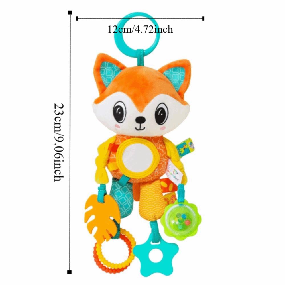Squeaky Sound Sensory Learning Toy Soft Crinkle Hanging Toys Plush Animal Wind Chime Car Seat Use