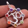 Подвеска Рейки, Подвеска с кристаллами, Ювелирные изделия с драгоценными камнями, Подвеска Ом, Подвеска из 7 камней, Подвеска с чакрами, Подарок на годовщину, Ювелирные изделия с драгоценными камнями
