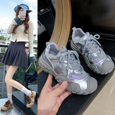 Dad Shoes Женские летние универсальные сетчатые кроссовки для бега на платформе Повседневные кроссовки