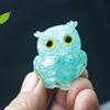 Фигурка совы из смолы и кристалла с натуральным аквамарином для домашнего декора и в качестве подарка