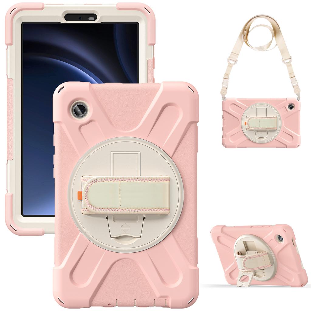 Suitable for Samsung Tab A9 SM-X110/X115 tablet protective case with 360-degree rotating stand and triple protection against drops