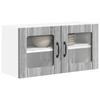 Wall Mounted Glass Cabinet LUCCA Grey Sonoma 80 x 31 x 40 cm