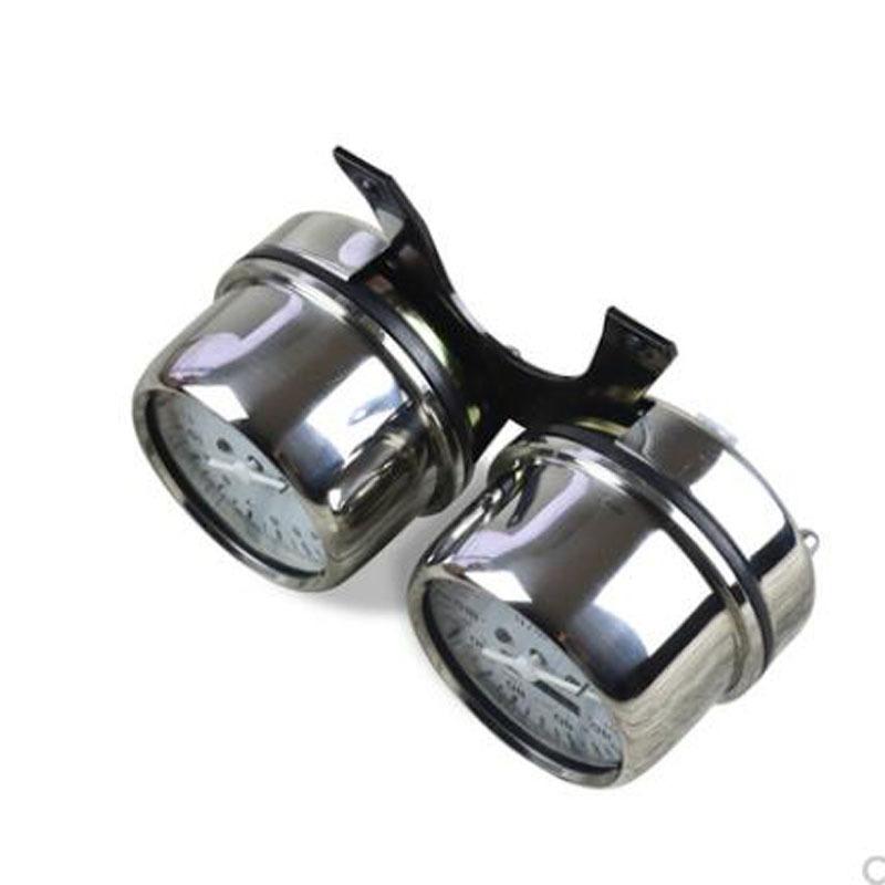 Ranger GN125 Retro Motorcycle Modified Stainless Steel Meter Double Meter Odometer Tachometer Stop Meter