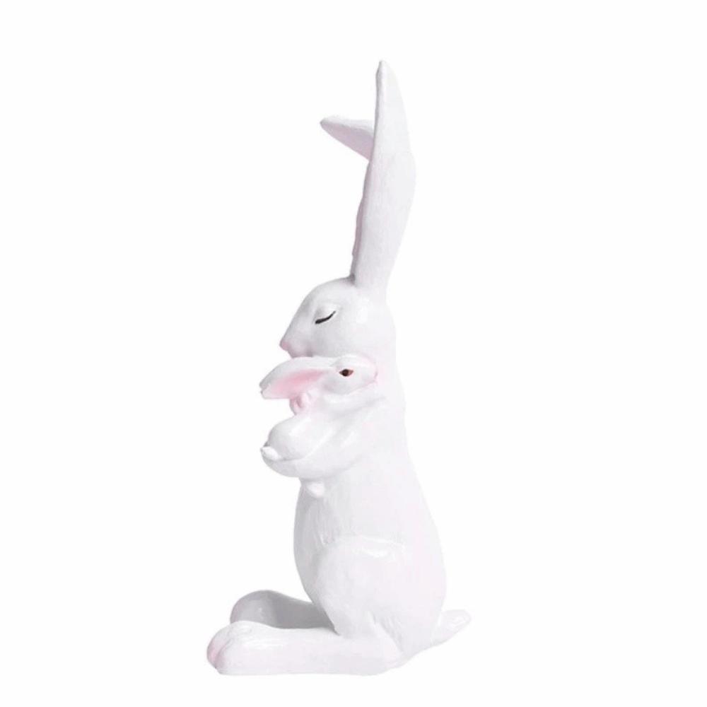 Cartoon Resin Rabbit Ornament Cute Easter Decoration Easter Bunny Figurine  Party Decoration