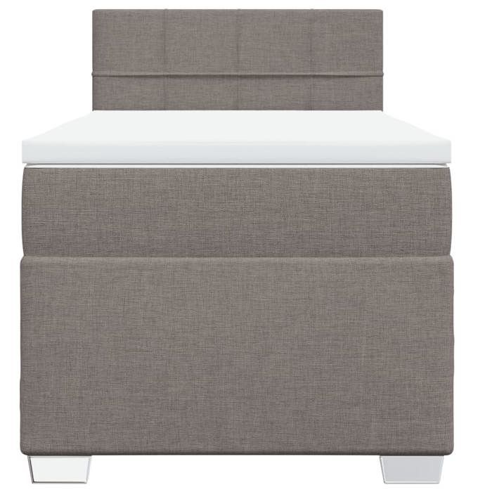 Maison Exclusive - Sommier à lattes de lit avec matelas Taupe 90x200 cm Tissu