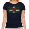 Dominica Flag Worn Effect Women T-Shirt Dominican T-Shirt Gift