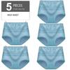5Pcs High Waist Panties Cotton Breathable Women's Underwear Ladies Underpants Size M-XXL
