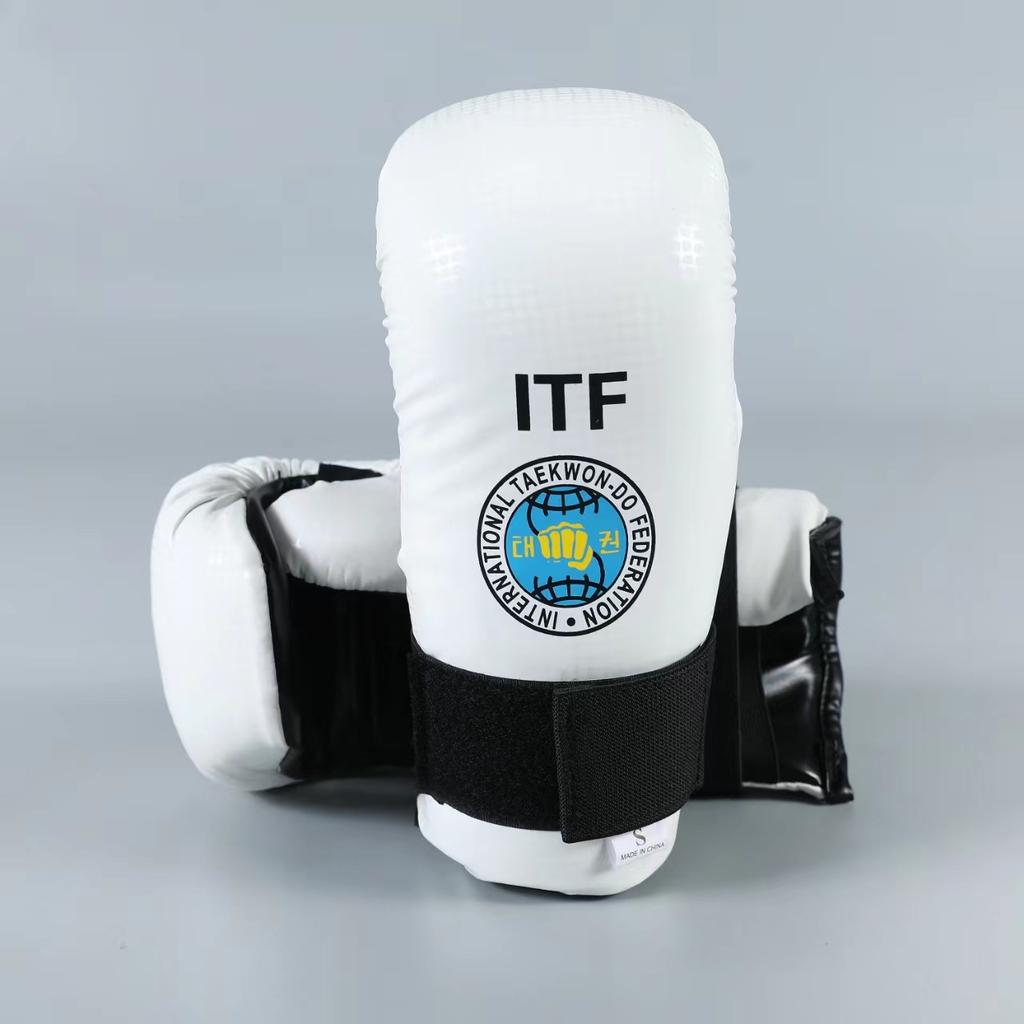 Перчатки для тхэквондо ITF из ПУ-кожи, Защитные чехлы для стоп и ног для тренировок по каратэ, Накладки на лодыжки, Защитное снаряжение, Печать логотипа 1