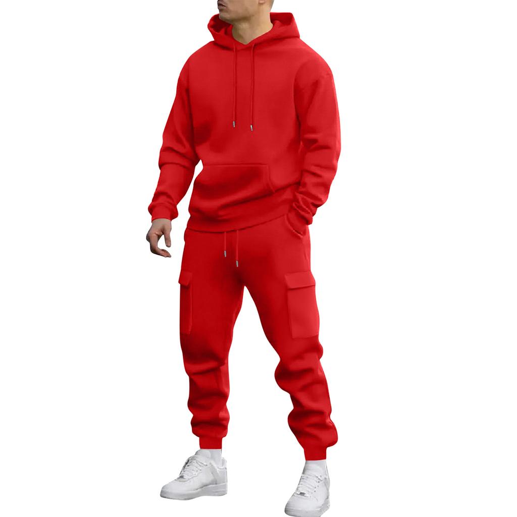 Men's Sweatshirt Suit Men's Solid Color Casual Sports Suit Sweatshirt Suit
