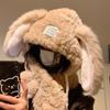 Warm Plush Bunny Scarf Soft Lop Ear Rabbit Hat Fashion   Outdoor