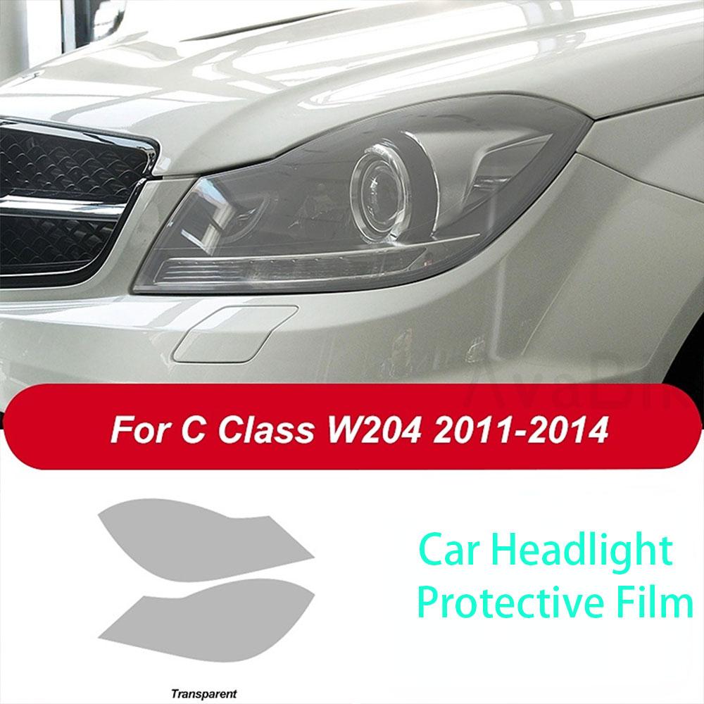 PPF Car Headlight Protective Film Transparent Black TPU Sticker for Mercedes Benz C Class W204 C63 AMG 2011-2014 Accessories