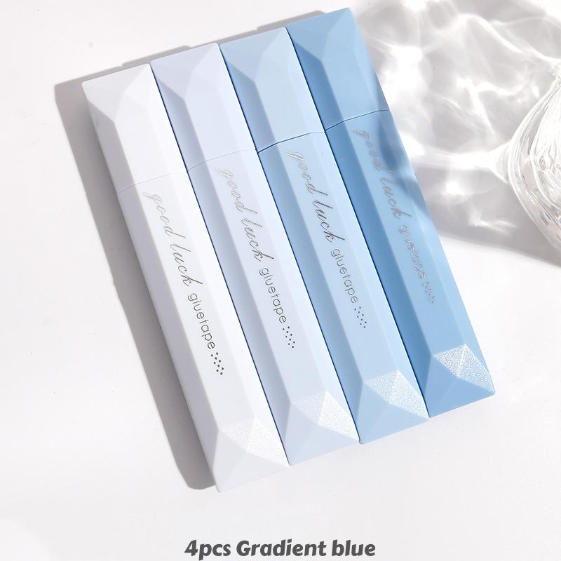 4/5 шт. Клейкая лента градиентного цвета, ручка-роллер для двусторонней клейкой ленты, для заметок, дневника, рукоделия