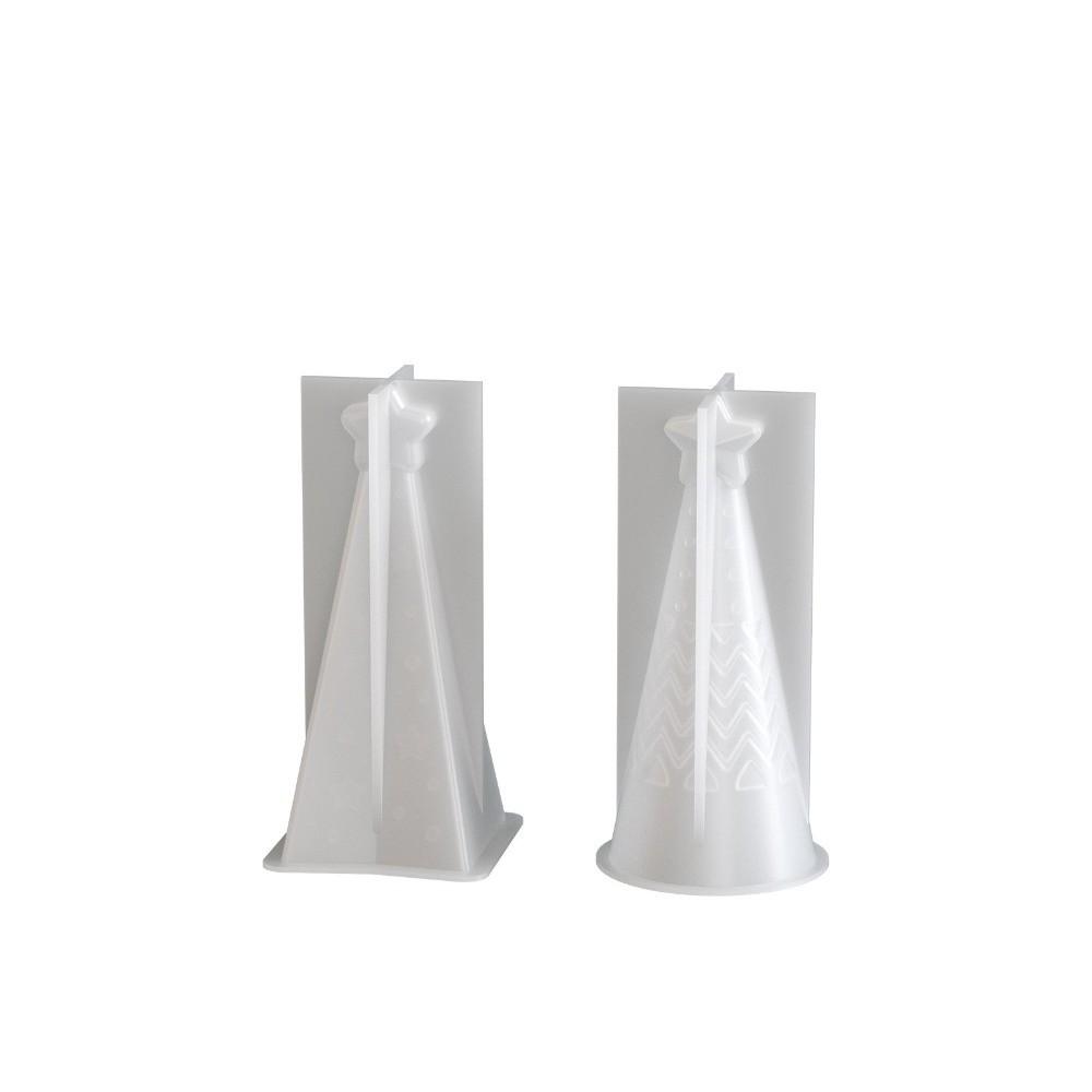 Новая силиконовая форма для рождественской свечи-конуса, кристальная, для DIY-крафта, форма для мыла, форма для украшения, набор для изготовления свечей ручной работы из эпоксидной смолы, рождественский декор