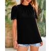 Women's Fashion Casual Summer Spring Solid Color Print Short Sleeve O-Neck Blouses & Shirts